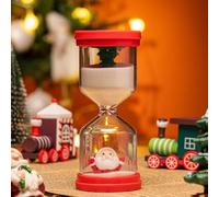 Xmas Sablier rouge 30 minutes pour enfants avec Père Noël, sapin de Noël et sable blanc, gestion du temps demi-heure, minuterie pour la vie des enfants, apprentissage, cuisine, jeu