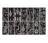 Xmasir 14 modèles de tatouage Kit d'outils, fleur Temporary tatouage Modèles de tatouage Pistolet Indiens Avambres Art du corps tatouage pour les filles et les femmes pour les mariages et les fêtes
