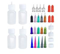 XMASIR Lot de 4 applicateurs de précision polyvalents JAC pour kit de henné 4 pièces 300 ml Bouteille avec 4 bouchons de fermeture et 16 tailles d'aiguilles
