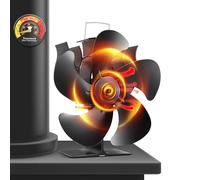Xmasneed Ventilateur de poêle à bois, ventilateur à 5 lames, ventilateur silencieux pour poêle à bois, ventilateur de poêle à bois pour brûleurs à bois/ventilateur de cheminée/efficacité accrue pour