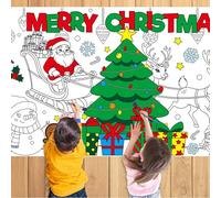 Xmax Crafts - Poster géant à colorier de Noël - 76,2 x 139,7 cm - Bannière de coloriage en papier - Cadeaux d'activités, jouets pour fête d'enfants, décorations de salle de classe (#01, 76,2 x 127 cm)