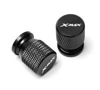 XMAX Lot de 2 bouchons de valve de pneu de moto en aluminium CNC pour Y-amaha XMAX 125 250 300 400 toute l'année Noir