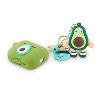 XMBYGY Airpods Pro 2nd Generation Case Cover avec Doll and Keychain, Cute Skin Design Silicone Charging Case Housse de Protection Accessoires Compatible pour Airpods Pro 2 Case 2022 (Avocados)