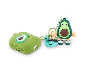 XMBYGY Airpods Pro 2nd Generation Case Cover avec Doll and Keychain, Cute Skin Design Silicone Charging Case Housse de Protection Accessoires Compatible pour Airpods Pro 2 Case 2022 (Avocados)