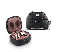 XMBYGY Coque en Silicone avec Porte-clés pour Samsung Galaxy Buds2 Pro (2022), Galaxy Buds 2 (2021), Galaxy Buds Pro (2021), Galaxy Buds Live (2020) (GamepadBlack)