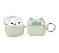 XMBYGY Coque pour écouteurs Airpods 3e génération en silicone avec joli motif peau de dessin animé, avec porte-clés (CatEarGN)