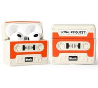 XMBYGY Coque pour écouteurs Airpods 3e génération, étui de chargement en silicone avec joli motif de dessin animé, cordon anti-perte réglable (OrangeRadio)