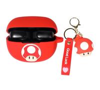 XMBYGY Coque pour écouteurs Bose Ultra ouverts (2024), coque de protection antichoc en silicone avec lanière anti-perte de poupée de dessin animé pour homme et femme (champignon)