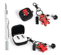 XMBYGY Coque pour Samsung Galaxy Buds 4 Pro | pour Galaxy Buds 4 (2026) | Design de peau de dessin animé avec cordon anti-perte de poupée | Coque de protection antichoc en silicone | avec kit de stylo