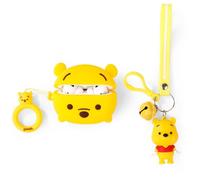 XMBYGY Étui mignon pour AirPods Pro 2e/1ère génération (2023/2022/2019) avec poupée et porte-clés en lanière anti-perte, coque de protection en silicone résistante aux chocs avec motif de dessin animé