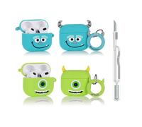 XMBYGY - Lot de 2 coques pour écouteurs sans fil de 3e génération avec kit de stylo de nettoyage, étui de charge mignon en silicone, coque de protection antichoc et mousqueton pour AirPods 3 (MQ+SY)