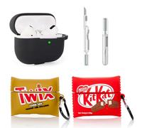 XMBYGY Lot de 3 coques pour AirPods Pro 2e/1ère génération avec kit de nettoyage, motif peau mignonne de dessin animé coques de protection avec porte-clés pour écouteurs AirPods Pro 2/Pro (B+T+K)