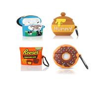 XMBYGY - Lot de 4 housses pour AirPods Pro de 2ème/1ère génération (2022/2019) avec mousqueton, design en peau de dessin animé, housses de protection pour enfants et filles (B+H+T+R)