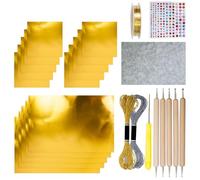 Xmccvt Feuilles De Transferte Dorées, Kit De Feuilles À Gaufrer pour La Création De Décorations De Noëls Dorées Et Argentées, Rouleau De Feuille D'aluminium pour Loisirs Créatifs