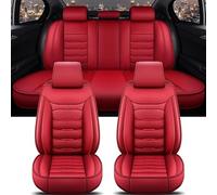 XMCMBS sur Mesure Housses de Siège de Voiture pour Seat Arona 2017-2023 Housses de siège de Voiture en Fibre de Carbone de qualité en Similicuir Accessoires,A/Red
