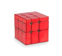 XMDCuber Magnetic Red Mirror Cube 3x3 Stickerless, Reflective Speed Cube 3x3 Mirror Red Shiny Surface Magic Cube