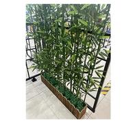 XMDEUR Grande et réaliste Simulation de terrasse en Bambou dans Une Base de Pot en Bois, séparateurs de cloisons de séparation de clôture en Bambou Artificiel autoportants imperméables et Anti-UV,