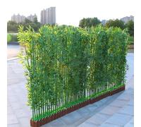 XMDEUR Paravent d'extérieur en Bambou Artificiel pour Parc, Jardin, Cour, terrasse, Porche, pergola, Patio, Fausses Plantes Vertes Hautes avec jardinière en Bois, cloison de Salle d'exposition (Cou