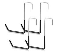 XMDROU Lot de 4 crochets pour chevrons - Crochets de vélo lourds - Double crochet mural robuste - Grands crochets muraux en S à suspendre pour vélo, outils de jardin, échelle