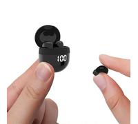 Xmenha Écouteurs Invisibles Bluetooth 5.3 Noir, Confortables et Étanches IPX5, Pour Petites Oreilles, Course à Pied, Sommeil Latéral, Travail, iPhone Android