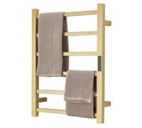 XMGJ Sèche-Serviette Electrique Or avec Minuterie, Radiateur Chauffe-Serviettes 80 W pour Salle De Bain, Porte-Serviettes Chauffant Électrique Mural en Acier Inoxydable 304, 60 * 45 * 12Cm,Plug in