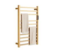 XMGJ Sèche-Serviette Électrique, Support De Chauffe-Serviettes en Acier Inoxydable pour Salle De Bain - Chauffe-Serviettes Mural À 10 Barres avec Minuterie À Écran Tactile Intelligente, Hard-Wiring