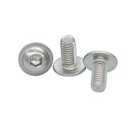 XMGKMN M3 M4 M5 M6 Lot de 20 vis hexagonales demi-rondes en acier inoxydable 304 avec rondelle intérieure et six pans creux (16 mm, M6)