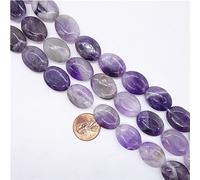 XMGKMN Perle en pierre naturelle en forme d'œuf d'améthyste en vrac Accessoires de bijoux 1 perle semi-finie