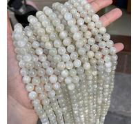 XMGKMN Perles rondes au clair de lune blanc naturel perles de lune perles en vrac bracelet perles cristal naturel accessoires bijoux 1 pièce perles semi-finies (couleur : Bai Yueguang AB, taille : 8