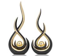 XMGZQ Décoration Murale Abstraite Moderne, Statues contemporaines pour Table Basse de Salon, centres de Table pour Salle à Manger, Sculptures en céramique pour Meuble TV. (Noir)