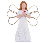 XMGZQ Statue d'ange gardien, figurines d'ange guérisseur pour femme, cadeaux de condoléances pour la perte d'un être cher, statue d'ange en résine tenant un cœur ou une croix pour Noël, décoration