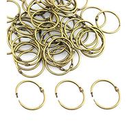 XMHF Lot de 50 anneaux de livre en métal de 2,5 cm pour carnet de notes, agenda, album photo, planificateur, bronze