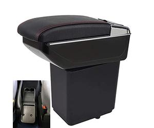 XMHL Consoles D'Accoudoir Compatible avec Citroen Berlingo 2010 2011 2012-2017 2018 2019 2020, BoîTe De Rangement De La Console Centrale avec Porte-Gobelet Et Cendrier Noir