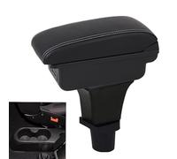 XMHL Consoles D'Accoudoir Compatible avec Fiat 500 Fiat 500, BoîTe D'Accoudoir De Console Centrale De Voiture avec Porte-Gobelet/3 USB avec LumièRe/Couche Double