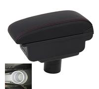 XMHL Consoles D'Accoudoir Compatible avec Seat Ibiza 6j Ibiza 6L, BoîTe D'Accoudoir De Console Centrale De Voiture avec Porte-Gobelet/3 USB avec LumièRe/Couche Double