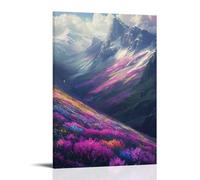 XMHMYHZJ A Choir of Angels Sings from A Mountaintop And The Valley Below Begins to Bloom in Waves of Color Décoration murale moderne à suspendre 40 x 60 cm
