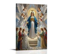 XMHMYHZJ Affiche murale moderne à suspendre Le couronnement de la Vierge par les anges, choeur céleste, style gothique, 50 x 75 cm