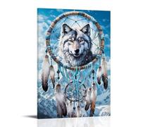 XMHMYHZJ Art moderne attrape-rêves loup élégant décoration murale art mural décoration moderne à suspendre affiche d'art 40 x 60 cm