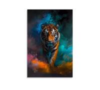XMHMYHZJ Art moderne Tigre Décoration murale Impressions d'animaux abstraites frappantes pour décoration d'intérieur Décoration murale moderne à suspendre Affiche d'art 50 x 75 cm