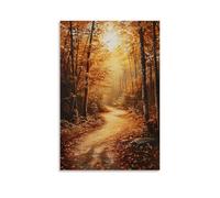 XMHMYHZJ Autumn Golden Glow An Oil Masterpiece of Falling Leaves And A Rustic Path Wall Art mural Décoration moderne à suspendre Affiche d'art 60 x 90 cm