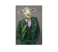 XMHMYHZJ Costume de moutons d'art moderne, tenue gourmande verte élégante pour décoration d'intérieur, art mural, décoration moderne, affiche d'art à suspendre, 30 x 45 cm