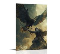 XMHMYHZJ Décoration murale moderne à suspendre « A Hawk Screams As The Knight Falls, Then Carries His Final Prayer Skyward » - 20 x 30 cm