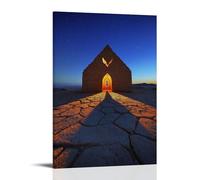 XMHMYHZJ Décoration murale moderne à suspendre avec inscription « A Chapel in The Desert Glow from Within, Casting A Shadow in The Shape of A Dove across the Sand » (20 x 30 cm)