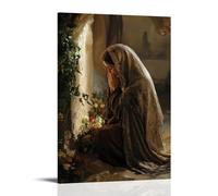 XMHMYHZJ Décoration murale moderne à suspendre avec inscription « A Woman Weeps at The Tomb, Not in Grief, But in Awe, As The Savior Stands Quietly behind Her » (30 x 45 cm)