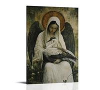 XMHMYHZJ Décoration murale moderne à suspendre avec inscription « A Wounded Crane Rests in Mary's Lap As Angels Carry Herbs to Heal What Time Cannot » (40 x 60 cm)