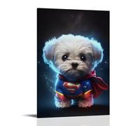XMHMYHZJ Décoration murale moderne à suspendre représentant un super-héros Chihuahua 50 x 75 cm