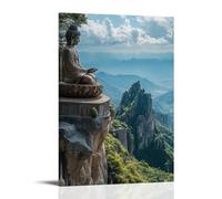 XMHMYHZJ Heavenly Beings Gather at Vulture Peak - To Hear The Diamond Sutra Speak - Décoration murale moderne à suspendre - 40 x 60 cm