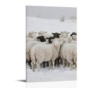 XMHMYHZJ Mouton se blottissant ensemble, laine blanche comme neige art mural décoration murale moderne à suspendre affiche 60 x 90 cm