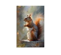XMHMYHZJ Peinture numérique d'animal d'un écureuil rouge sur une corniche Décoration murale moderne à suspendre Art Poster 20 x 30 cm
