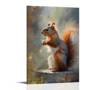 XMHMYHZJ Peinture numérique d'animal d'un écureuil rouge sur une corniche Décoration murale moderne à suspendre Art Poster 20 x 30 cm